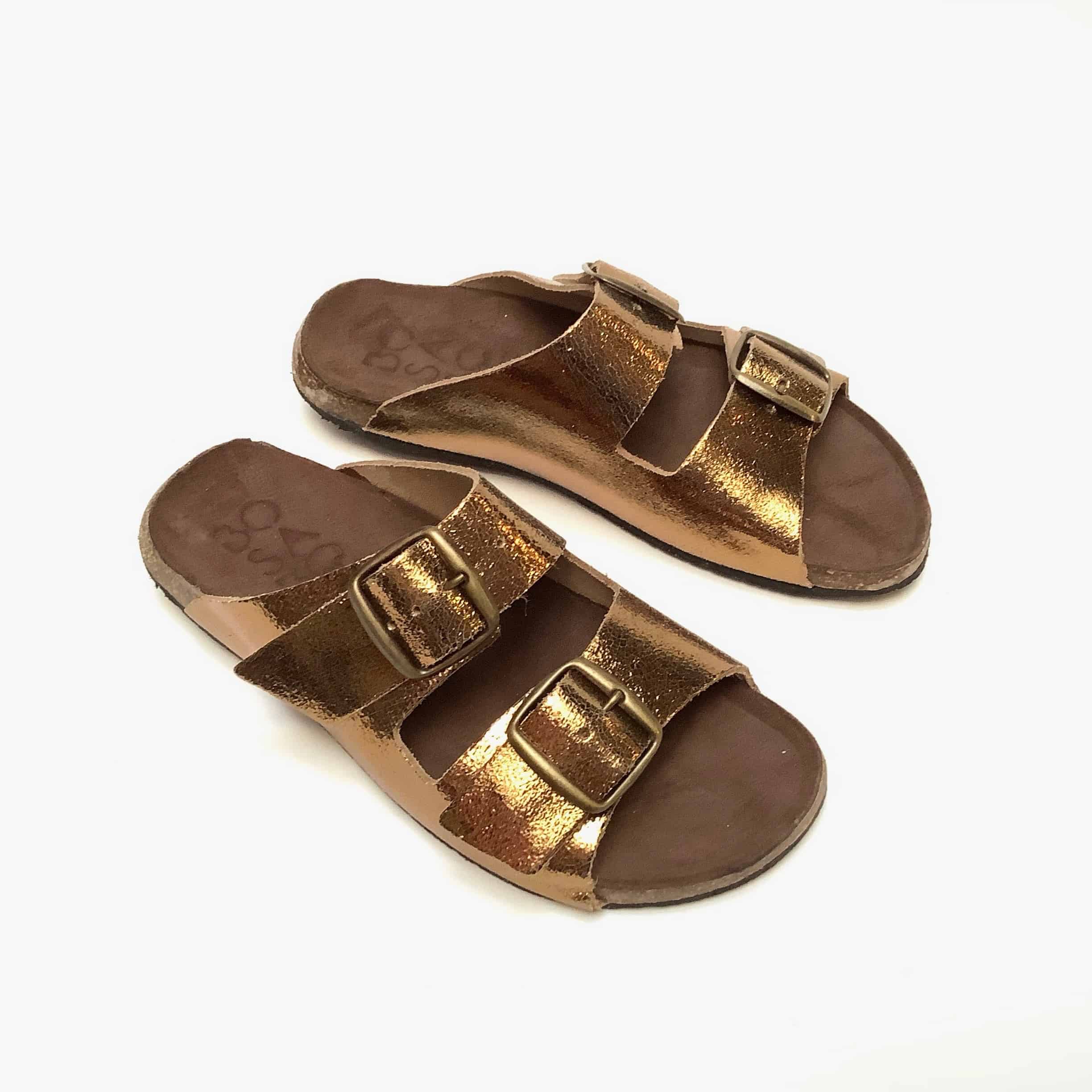 Bosabo adjustable sandal, metal Ambre
