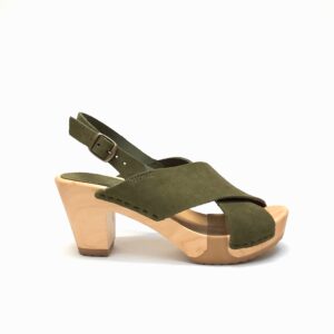 Bosabo cross band clog, daim Kaki