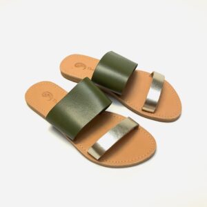 Théluto Charlotte sandal, Green-gold