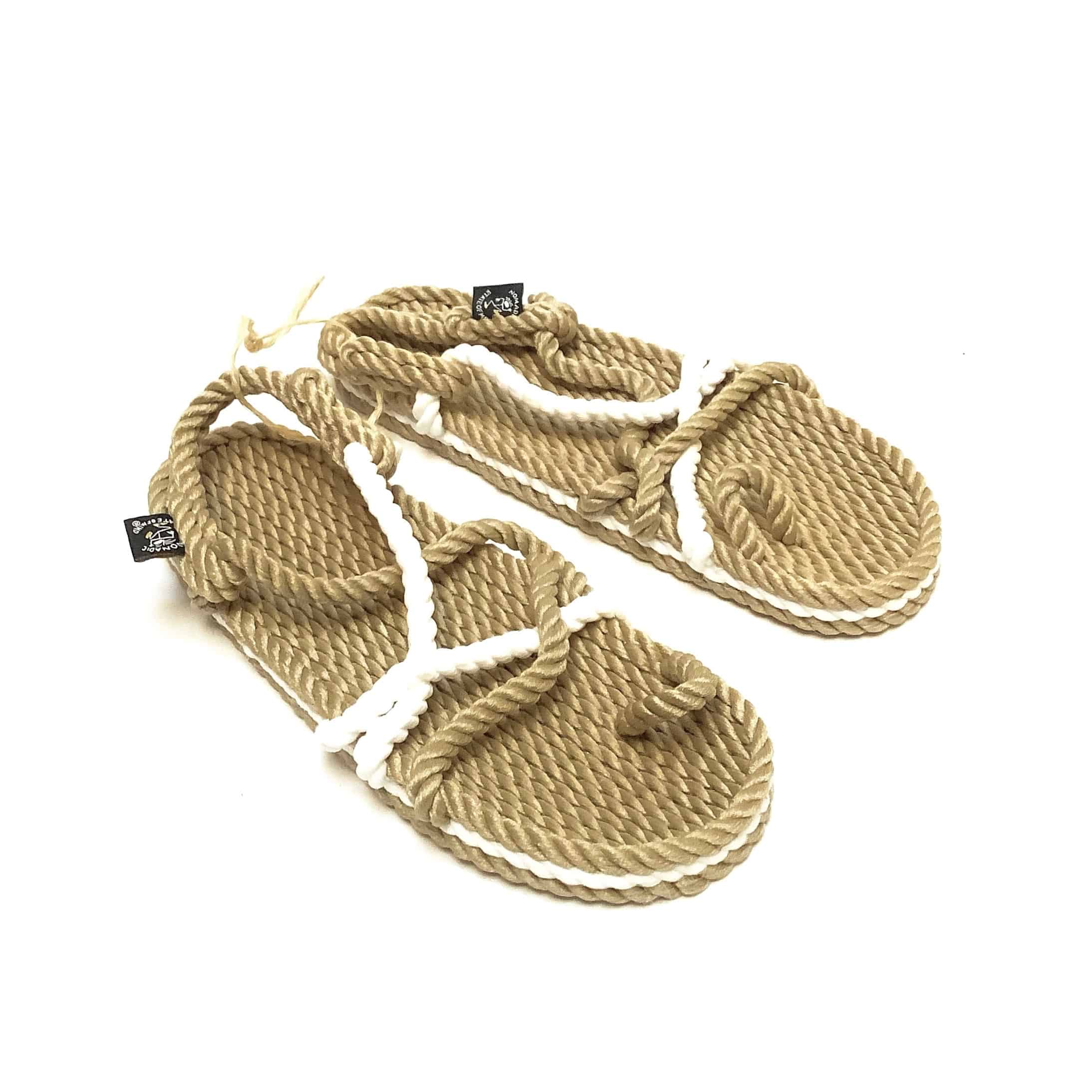 Nomadic State of Mind, Toe Joe rope sandal, Beige-white