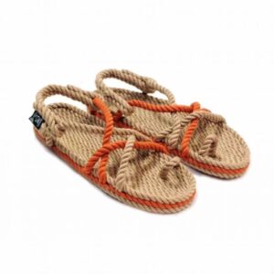 Nomadic State of Mind,  Toe Joe rope sandal, Beige-pumpkin