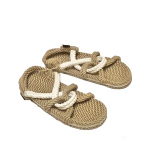 Nomadic State of Mind, MM rope Girls-sandal, Beige-white