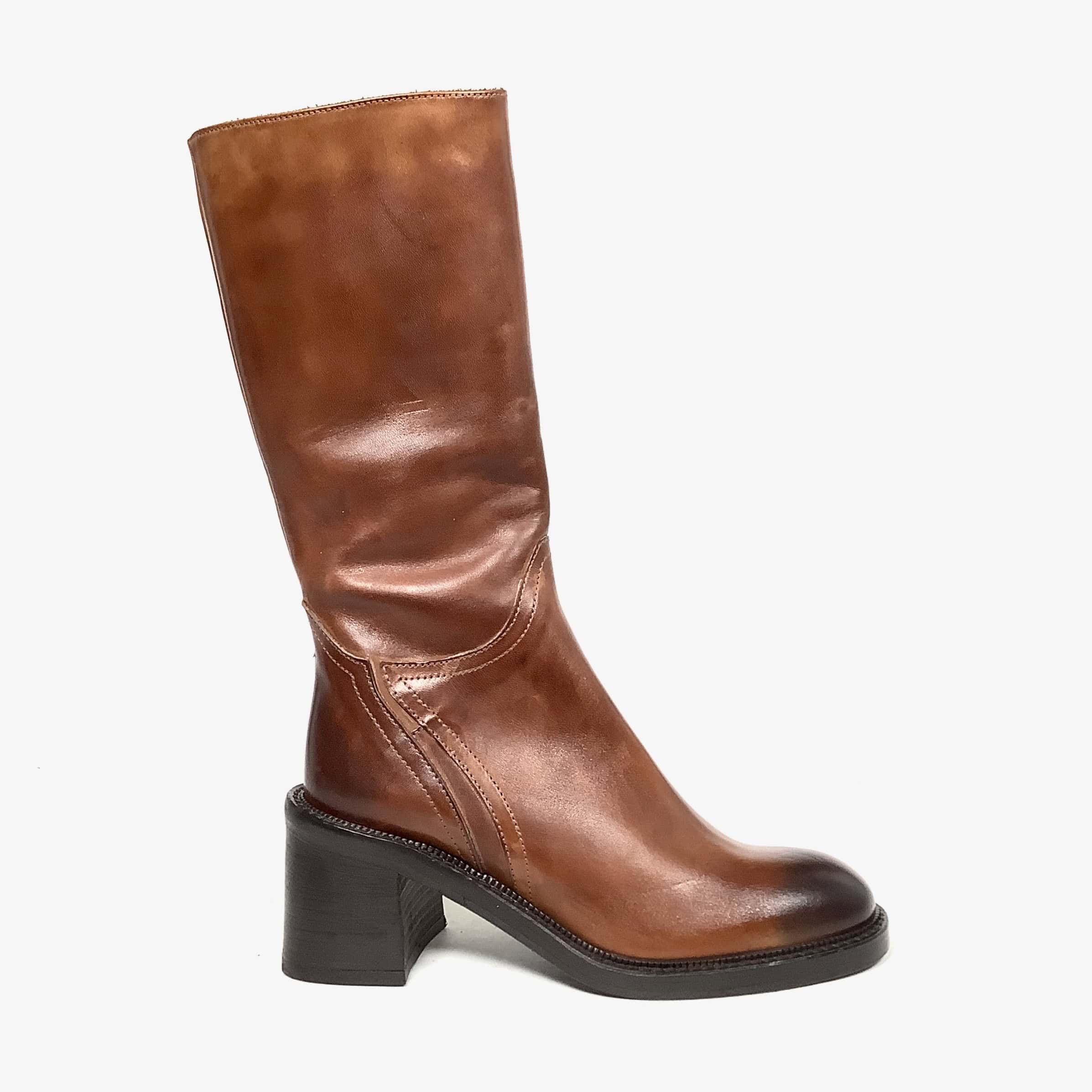 JP-David zipper-boot, cuoio brown