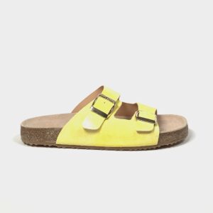 OCRA buckle sandal, washed Yellow
